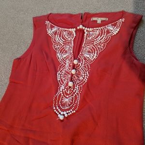 Nanette Lapore Orange Dress With White Beading